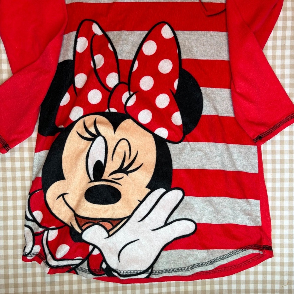 Size M Minnie Mouse Nightgown / Fleece Disney Pajama Dress - Picture 3 of 4